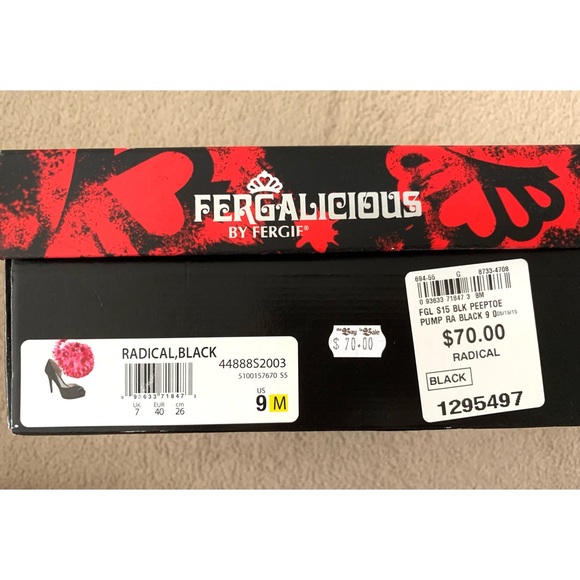 Fergalicious Peep-Toe Platform Pumps in Black - Picture 7 of 7